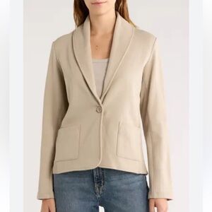 NWT- James Perse Taupe Knit Blazer with Rib Details